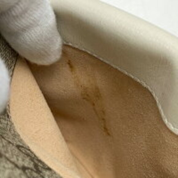 Gucci GG Horsebit Shoulder Bag Canvas Beige White - Picture 7 of 9